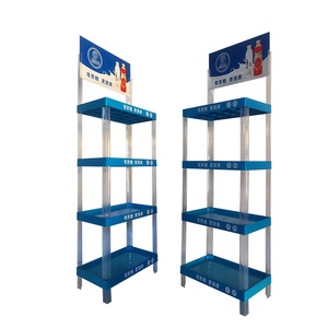 Custom <span class=keywords><strong>Store</strong></span> Design colore blu 4 livelli di altezza su misura scaffale in plastica scaffali espositore per minimarket - Product Image 3