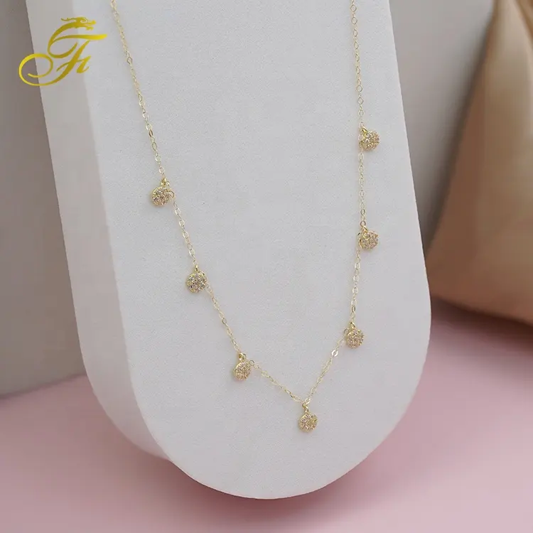 Phụ kiện xương đòn chuỗi 18K Vàng Vòng Cổ Đồ trang trí cà phê đậu Zircon dát ánh sáng sang trọng cao cấp Choker xếp chồng lên nhau Vòng cổ