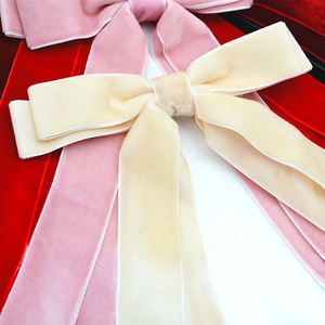 กอร์ดอน ริบบอนส์ ลดราคาพิเศษ โบว์ติดผมกำมะหยี่สำหรับฤดูหนาว พร้อมหางยาว โบว์กำมะหยี่แบบกำหนดเอง กิ๊บติดผมไนลอนสำหรับเด็กผู้หญิง - Product Image 4