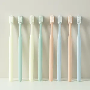 Escova de dentes de cerdas macias personalizada OEM de 8 peças, preço competitivo, escova de dentes de plástico de várias cores