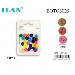 Bottoni colorati Ilan 10 mm 32 pezzi per cucito e artigianato - Product Image 1