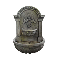 Fontaine cascade 3 niveaux aspect pierre naturelle en résine, avec éclairage LED, pour jardin zen, durable, à fixer au mur extérieur, art de luxe