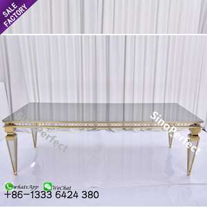 Modern Event Decoration Gold Glass Legs <b>Tables</b> Set Restaurant Event Wedding Banquet Decor Stainless Steel <b>Table</b> for Luxury Event - Product Image 6