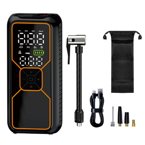 Pompe à air sans fil 2-en-1 T05 avec batterie externe 74V, moniteur de pression des pneus, lumière LED, débit d'air 30L/min, matériau ABS - Product Image 1