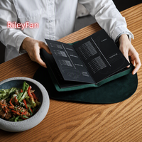 Porte-menu personnalisé en cuir véritable B5 pour café, bar, restaurant, couverture de menu en cuir de vachette vintage, livres de menus en cuir