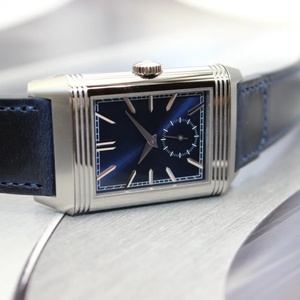 Montre mécanique de luxe pour homme de qualité supérieure, carrée, réversible, à double cadran, avec fuseaux horaires inversés, design inversé, avec bracelet en cuir - Product Image 4