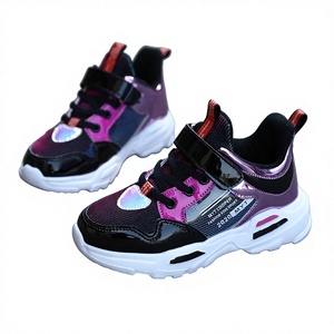 Girls Casual Sports Shoes Fashion Trend Mesh Upper Arch <b>Support</b> Breathable Lightweight Platform Hook Loop Kids Sneakers Shoes - Product Image 3