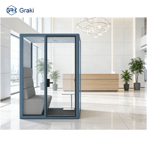 Современная переговорная капсула Graki M из алюминиевого сплава со встроенным диваном-кроватью и местом для хранения, средний размер - Product Image 5