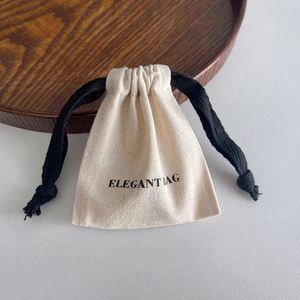 New Popular 100% GOTS Cotton Canvas <b>Drawstring</b> Bag Custom Natural Cotton Dust Bag <b>Pouch</b> with Logo Printing - Product Image 2