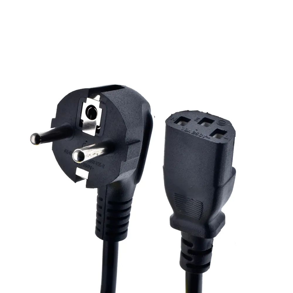 1.5m C13 IEC 320 European Kettle 2 Pin AC Round EU Plug Power Cable Cord