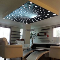 Innendekoration LED-Licht Dekor folien Decke PVC durchscheinende 3D-Effekt benutzer definierte UV-gedruckte Stretch-Decken folie