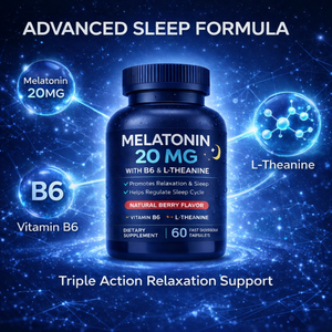 Capsules de mélatonine pour le sommeil avec vitamine B6 et <span class=keywords><strong>L</strong></span>-théanine, formule de repos profond, complément alimentaire - Product Image 4
