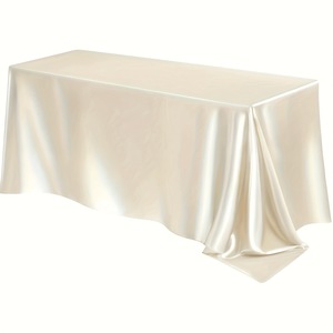 Luxury Satin Silver Rectangular <strong>Table</strong> <strong>Cloth</strong> for Wedding Events Custom Modern Woven Home Use - Product Image 1