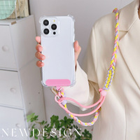 Cordon long pour iPhone 17 Pro, porte-clés croisé, cordon de suspension pour téléphone, cordon tressé coloré, chaîne universelle anti-perte