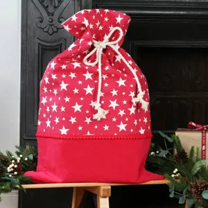 Sacos natalinos estampados, sacos de papai noel modernos para presente de natal
