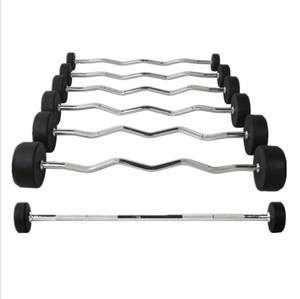 Équipement de fitness de haute qualité, équipement d'haltérophilie, haltère à tête ronde en caoutchouc, barre d'haltères incurvés - Product Image 2