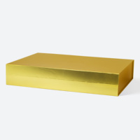 Grande boîte cadeau haut de gamme avec logo personnalisé, papier de carton pliable en or, stratification mate, gaufrage, estampage de feuille d'or et UV pour grande boîte