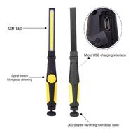 Lampe de travail d'urgence personnalisée super lumineuse lampe de poche à base magnétique rechargeable lampe de travail LED COB pliable portable
