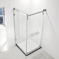 Cabine de douche moderne de type L sans cadre pour projets hôteliers, en verre trempé transparent de 10 mm, pour salle de bain sécurisée