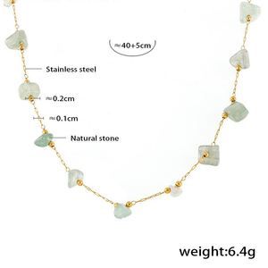 Conjuntos de Joyería de Moda Boho Chic para Mujer, Acero Inoxidable, Chapado en Oro, Piedra Natural, Collar Geométrico, Pulsera, Tendencia - Product Image 2