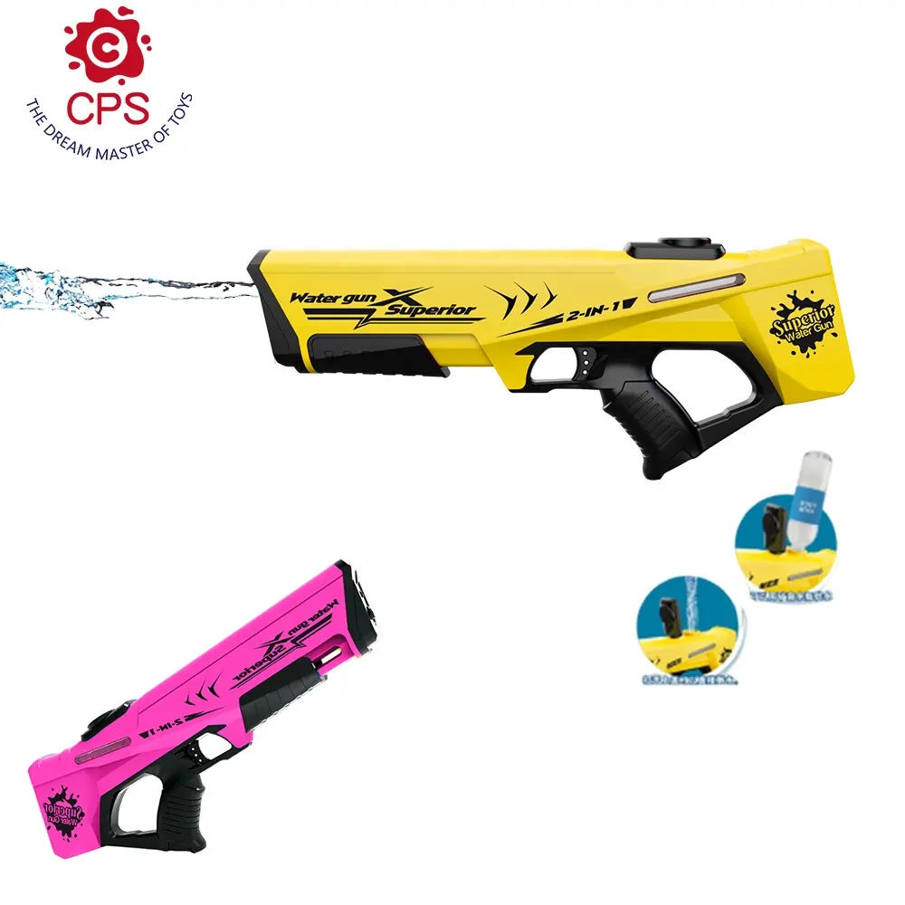 Entrega rápida 2 en 1 Pistola de agua eléctrica Pistola de juguete automática para adultos Alta capacidad para niños Pistola de chorro de agua