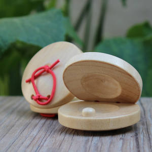 Castanholas de Madeira Instrumento de Percussão Infantil Orff Brinquedos para Jardim de Infância Castanholas de Madeira Tabuleiro de Dança Redondo - Product Image 3