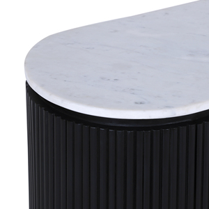 Mobiletto a 2 ante scanalato con piano in pietra, consolle moderna per ingresso, ufficio, soggiorno o esposizione - Product Image 5