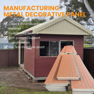 Panel Modular <span class=keywords><strong>de</strong></span> <span class=keywords><strong>Pared</strong></span> para Exteriores <span class=keywords><strong>de</strong></span> Villa, Diseño Moderno, Ecológico, Resistente al Fuego y al Agua, con Núcleo <span class=keywords><strong>de</strong></span> PU y Acero Tallado - Product Image 1