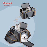 Bolsa de Transporte para Mascotas de Gran Capacidad, Transpirable, Expandible, Plegable, con Ventanas de Malla, para Perros y Gatos
