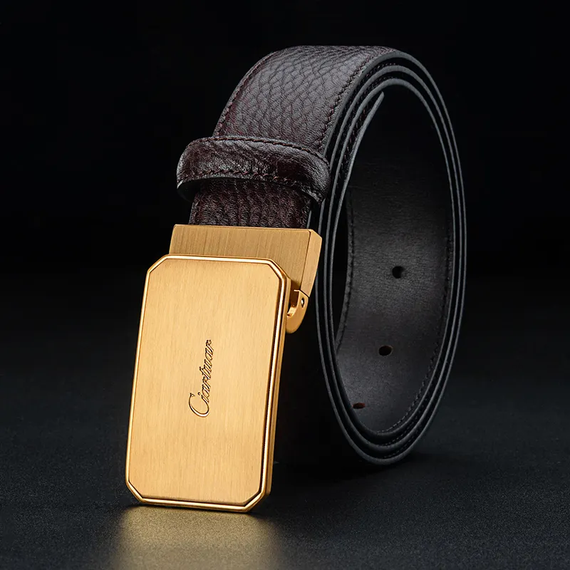 High Quality cowhide genuine leather full grain custom design handmade leather belt for men