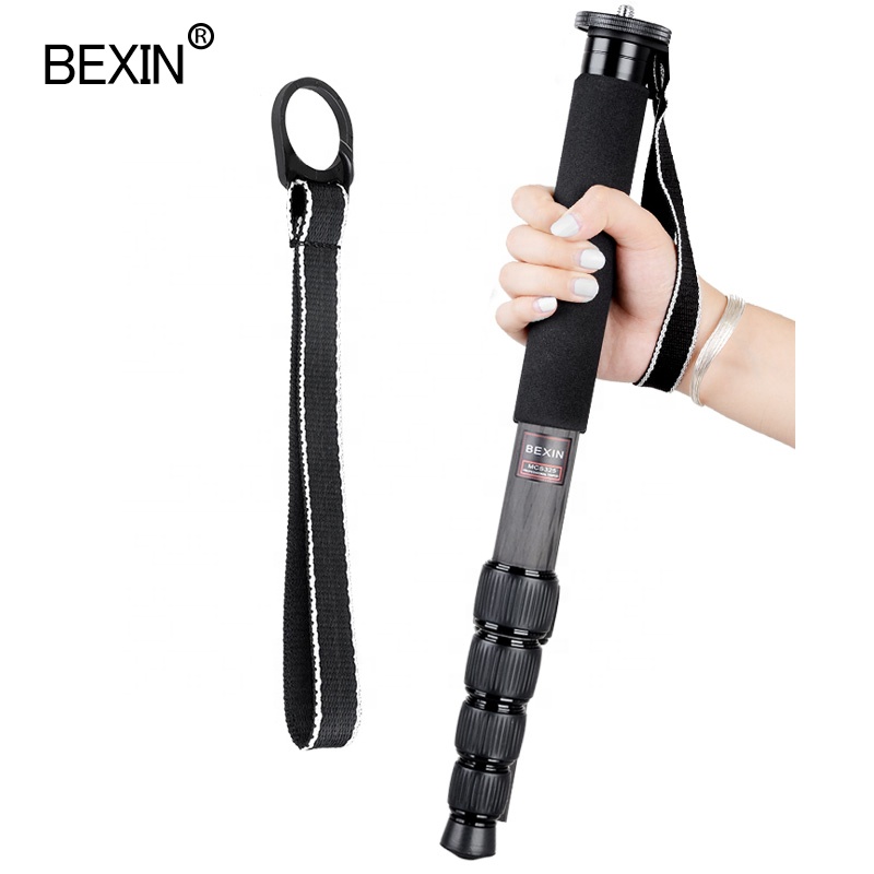 BEXIN Heavy-duty Flexible Stable Professional Monopod Retractable Carbon Fiber Travel Hiking Walking Stick Photography Monopod