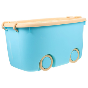 <b>Large</b> Flexible Plastic Storage Containers Wheels Handles Cute Macaron Color Kids Toys Storage Boxes <b>Bins</b> Injection Rectangle - Product Image 1