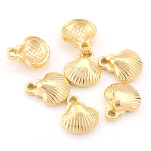Pendentif coquillage 3D en acier inoxydable, formes variées pour la fabrication de bracelets, apprêts de bijoux plaqués or H1375 - Product Image 4