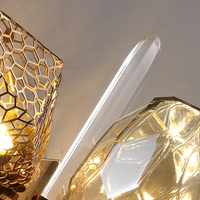 Haut de gamme moderne intérieur G9 lustre luminaires Art Cristal laiton verre applique murale chambre décor Murano verre applique