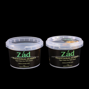 Logo de marque écologique imprimé personnalisé bol en plastique de qualité alimentaire de 8oz conteneur à paroi unique couvercle inviolable pour le houmous soja - Product Image 5