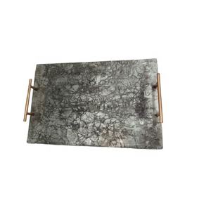 Bandeja de servicio hecha a mano de madera y resina en forma de rectángulo de alta calidad, vajilla única para llevar comida para la decoración del hogar - Product Image 6