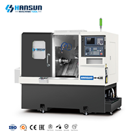 Torno CNC HANSUN de alta precisión con mandril de 6 pulgadas, automático, de un solo eje, de carrera larga, centro de torneado de servicio medio con bancada inclinada