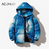 Blouson d'hiver formel pour homme 2026 avec logo personnalisé, tendance, en coton enduit écologique, matelassé, fermeture éclair, à capuche, service OEM