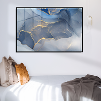 Vente chaude Moderne Abstrait Gris et Or Nordique Marbre Art Toile Peinture Cristal Matériel Hôtel Décoration Affiche Photos