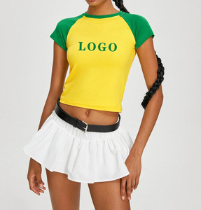 Wholesale Custom <strong>Y2k</strong> <strong>Top</strong> Women's Street Clothing Baby T-shirt Casual Short Sleeve T-shirt Fashion Slim Cropped <strong>Top</strong> Fitted Tee - Product Image 3