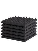 Panneaux acoustiques en mousse de polyuréthane de 12x12x2 pouces, design pyramidal, haute densité, résistants au feu, insonorisants, noirs, pour studio