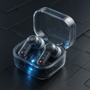 Trong suốt cơ khí TWS không dây Earbuds Bluetooth 5.3 với có thể nhìn thấy thành phần, dẫn ánh sáng, và HIFI âm thanh - Product Image 2