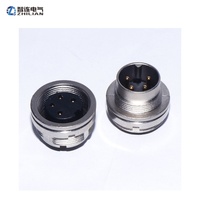Conector Impermeable M16 de 3-24 Pines, Conector Metálico con Brida, Macho y Hembra, para Soldar en PCB
