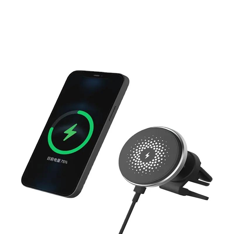 Fast Charge Portable Magnetic Wireless Charging Car Charger Air Vent Wireless Charger For Iphone13