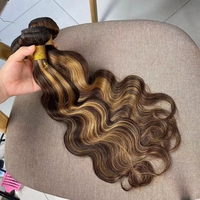 Vente en gros de mèches de cheveux indiens vierges non traités 10A, ondulées, extensions de cheveux humains provenant d'un fournisseur