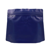 Vente en gros sachet café vert foncé bleu marine alu plastique fond plat valve zip 125g-1kg