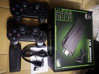 Dongle Video Game TV HD 4K, Pengontrol Gamepad Nirkabel Ganda 2.4G, Konsol Game 3D, Emulator US P S1, Koneksi Kabel, Kotak Game