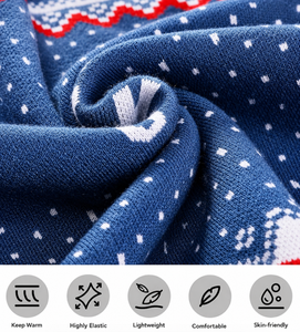 Pull de Noël moche pour <span class=keywords><strong>homme</strong></span> 100 % coton tricoté, personnalisé avec motif Père Noël et flocon de neige, à manches longues, pour fêtes de fin d'année, fabrication OEM - Product Image 5