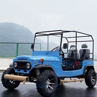 Jeep à essence ZHENDA Willys 150CC, buggy tout-terrain à quatre roues, UTV CE, 4 sièges en cuir souple, peinture 3K, frein à main hydraulique pour adultes