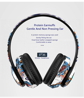 Casque sans fil P35 pour peinture, casque de jeu graffiti, casque stéréo supra-auriculaire, casque BT avec micro LED
